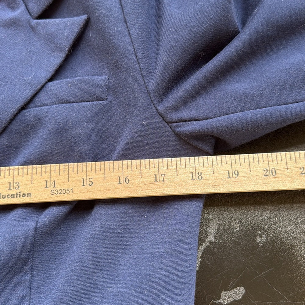 MODCLOTH fine and sandy NAVY ONE BUTTON‎ soft BLAZER JACKET large - Picture 11 of 14